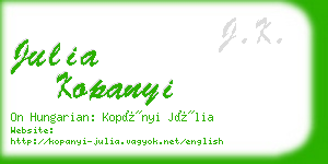 julia kopanyi business card